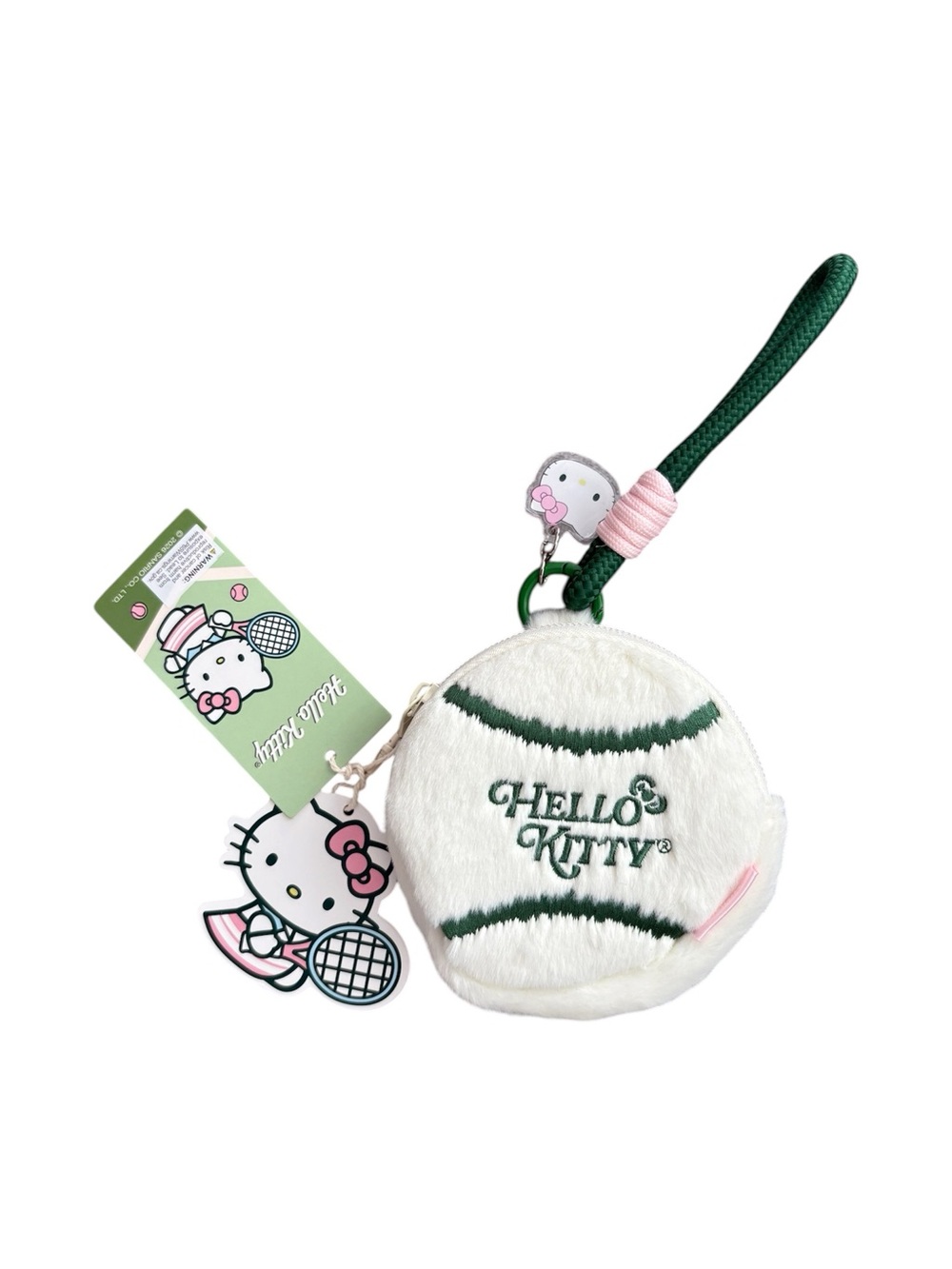 Hello Kitty Tennis Club Plush Coin Purse Key Chain ID Wallet NWT